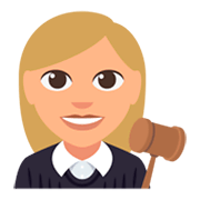 👩🏼‍⚖️ Emoji Juíza: Pele Morena Clara na JoyPixels 3.0.