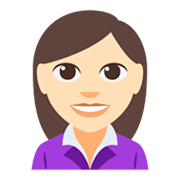 Emoji 👩🏻‍💼 Impiegata: Carnagione Chiara su JoyPixels 3.0.