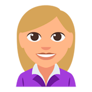 👩🏼‍💼 Emoji Büroangestellte: mittelhelle Hautfarbe JoyPixels 3.0.