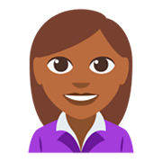 👩🏾‍💼 Emoji Oficinista Mujer: Tono De Piel Oscuro Medio en JoyPixels 3.0.