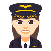 👩🏻‍✈️ Emoji Pilotin: helle Hautfarbe JoyPixels 3.0.