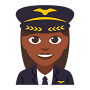 Emoji 👩🏿‍✈️ Pilota Donna: Carnagione Scura su JoyPixels 3.0.
