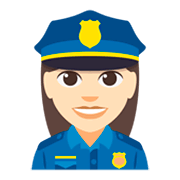 👮🏻‍♀️ Emoji Agente De Policía Mujer: Tono De Piel Claro en JoyPixels 3.0.
