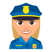 👮🏼‍♀️ Emoji Polizistin: mittelhelle Hautfarbe JoyPixels 3.0.