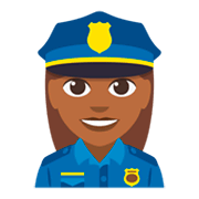 👮🏾‍♀️ Emoji Agente De Policía Mujer: Tono De Piel Oscuro Medio en JoyPixels 3.0.