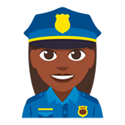 👮🏿‍♀️ Emoji Polizistin: dunkle Hautfarbe JoyPixels 3.0.