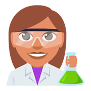 👩🏽‍🔬 Emoji Cientista Mulher: Pele Morena na JoyPixels 3.0.