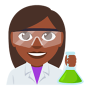 👩🏿‍🔬 Emoji Cientista Mulher: Pele Escura na JoyPixels 3.0.