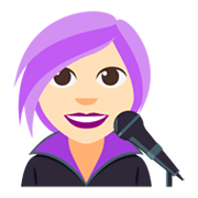 Emoji 👩🏻‍🎤 Cantante Donna: Carnagione Chiara su JoyPixels 3.0.
