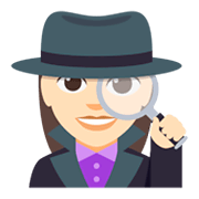 🕵🏻‍♀️ Emoji Detective Mujer: Tono De Piel Claro en JoyPixels 3.0.
