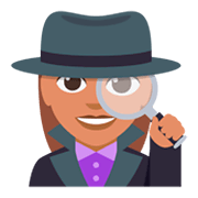 Emoji 🕵🏽‍♀️ Investigatrice: Carnagione Olivastra su JoyPixels 3.0.