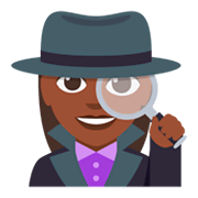 🕵🏿‍♀️ Emoji Detective Mujer: Tono De Piel Oscuro en JoyPixels 3.0.