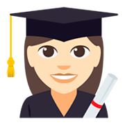 👩🏻‍🎓 Emoji Studentin: helle Hautfarbe JoyPixels 3.0.