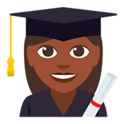 👩🏿‍🎓 Emoji Estudiante Mujer: Tono De Piel Oscuro en JoyPixels 3.0.