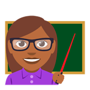 Emoji 👩🏾‍🏫 Professoressa: Carnagione Abbastanza Scura su JoyPixels 3.0.