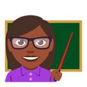 Emoji 👩🏿‍🏫 Professoressa: Carnagione Scura su JoyPixels 3.0.