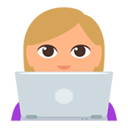 Emoji 👩🏼‍💻 Tecnologa: Carnagione Abbastanza Chiara su JoyPixels 3.0.