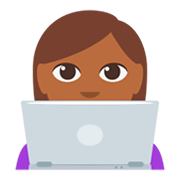 👩🏾‍💻 Emoji Tecnóloga: Tono De Piel Oscuro Medio en JoyPixels 3.0.