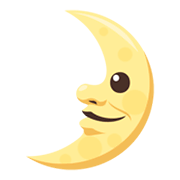 Emoji 🌛 Faccina Primo Quarto Di Luna su JoyPixels 3.0.