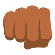 👊🏾 Emoji Puño Cerrado: Tono De Piel Oscuro Medio en JoyPixels 3.0.