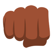 👊🏿 Emoji geballte Faust: dunkle Hautfarbe JoyPixels 3.0.