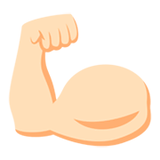 💪🏻 Emoji Bíceps Flexionado: Tono De Piel Claro en JoyPixels 3.0.