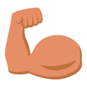 Émoji 💪🏽 Biceps Contracté : Peau Légèrement Mate sur JoyPixels 3.0.