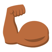 💪🏾 Emoji Bíceps Flexionado: Tono De Piel Oscuro Medio en JoyPixels 3.0.