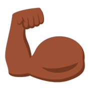 Émoji 💪🏿 Biceps Contracté : Peau Foncée sur JoyPixels 3.0.