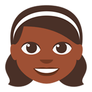 👧🏿 Emoji Mädchen: dunkle Hautfarbe JoyPixels 3.0.