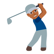 🏌🏾 Emoji Golfista: Pele Morena Escura na JoyPixels 3.0.