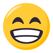 😁 Emoji Rosto Contente Com Olhos Sorridentes na JoyPixels 3.0.