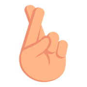 🤞🏼 Emoji Hand mit gekreuzten Fingern: mittelhelle Hautfarbe JoyPixels 3.0.