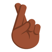 🤞🏿 Emoji Hand mit gekreuzten Fingern: dunkle Hautfarbe JoyPixels 3.0.