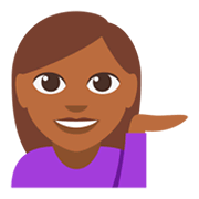 💁🏾 Emoji Infoschalter-Mitarbeiter(in): mitteldunkle Hautfarbe JoyPixels 3.0.