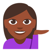 💁🏿 Emoji Pessoa Com A Palma Virada Para Cima: Pele Escura na JoyPixels 3.0.