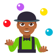 🤹🏾 Emoji Jongleur(in): mitteldunkle Hautfarbe JoyPixels 3.0.