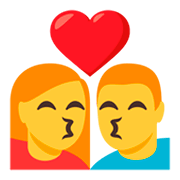 👩‍❤️‍💋‍👨 Emoji sich küssendes Paar: Frau, Mann JoyPixels 3.0.