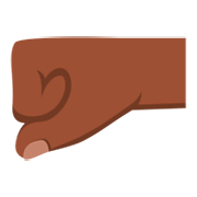 🤛🏿 Emoji Puño Hacia La Izquierda: Tono De Piel Oscuro en JoyPixels 3.0.
