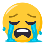 Émoji 😭 Visage Qui Pleure à Chaudes Larmes sur JoyPixels 3.0.