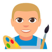 Emoji 👨🏼‍🎨 Artista Uomo: Carnagione Abbastanza Chiara su JoyPixels 3.0.