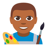👨🏾‍🎨 Emoji Artista Hombre: Tono De Piel Oscuro Medio en JoyPixels 3.0.