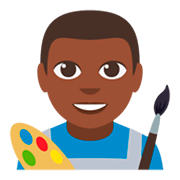 Emoji 👨🏿‍🎨 Artista Uomo: Carnagione Scura su JoyPixels 3.0.