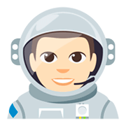 👨🏻‍🚀 Emoji Astronauta Hombre: Tono De Piel Claro en JoyPixels 3.0.
