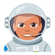 👨🏽‍🚀 Emoji Astronauta Homem: Pele Morena na JoyPixels 3.0.