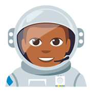 👨🏾‍🚀 Emoji Astronauta Homem: Pele Morena Escura na JoyPixels 3.0.