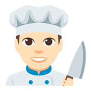 Emoji 👨🏻‍🍳 Cuoco: Carnagione Chiara su JoyPixels 3.0.