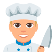 Émoji 👨🏼‍🍳 Cuisinier : Peau Moyennement Claire sur JoyPixels 3.0.