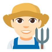 Emoji 👨🏻‍🌾 Contadino: Carnagione Chiara su JoyPixels 3.0.