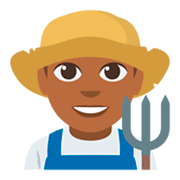 Emoji 👨🏾‍🌾 Contadino: Carnagione Abbastanza Scura su JoyPixels 3.0.